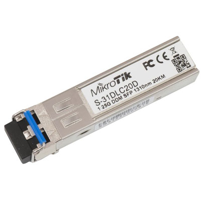 Mikrotik S 31DLC20D Modulo Fibra SFP MonoModo 20Km